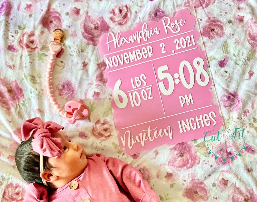 Custom Baby Stats Acrylic Sign - Etsy