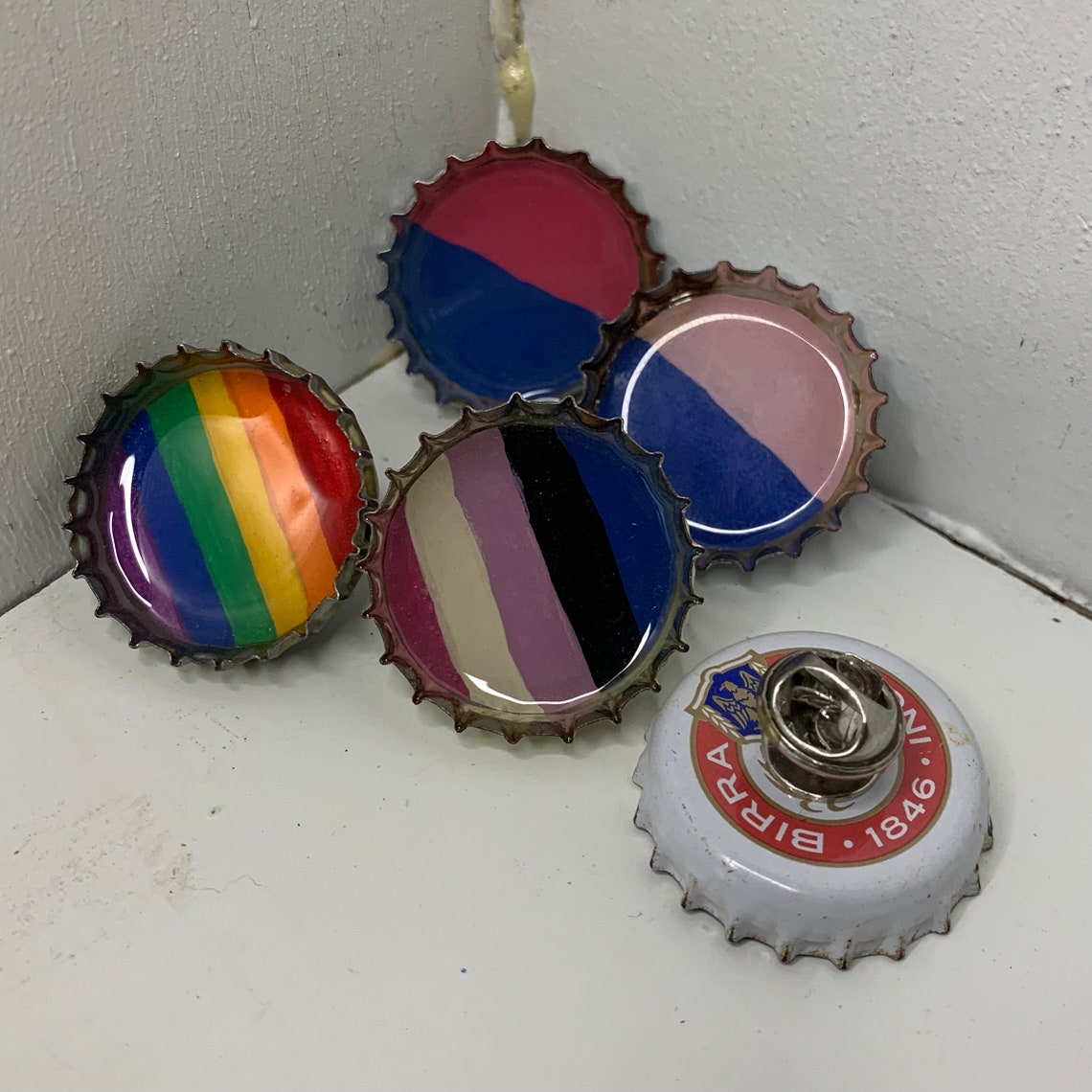 Bottle Cap Pride Pins Etsy