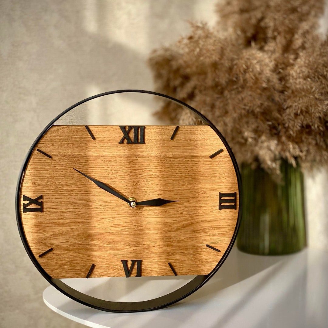 Metal & Wood Wall Clock Wood Wall Clock Rustic Wall Clock Etsy
