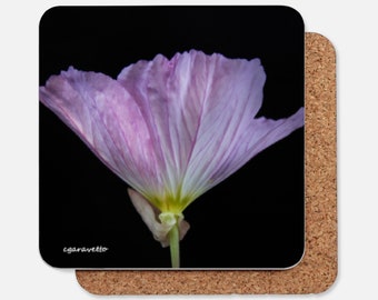 Purple Flower on a Drink Coaster - artwork coaster