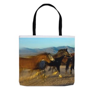 Horses Running Tote Bag
