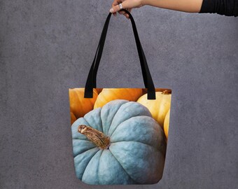 Borsa tote con foto zucca blu