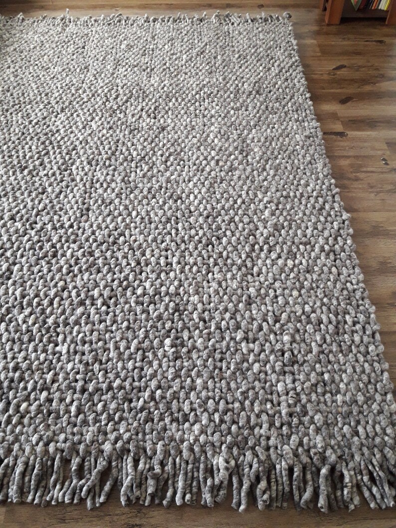Wool Rug 8x10/ Gray Handwoven Area Rug/ Scandinavian Wool Rug/ Etsy