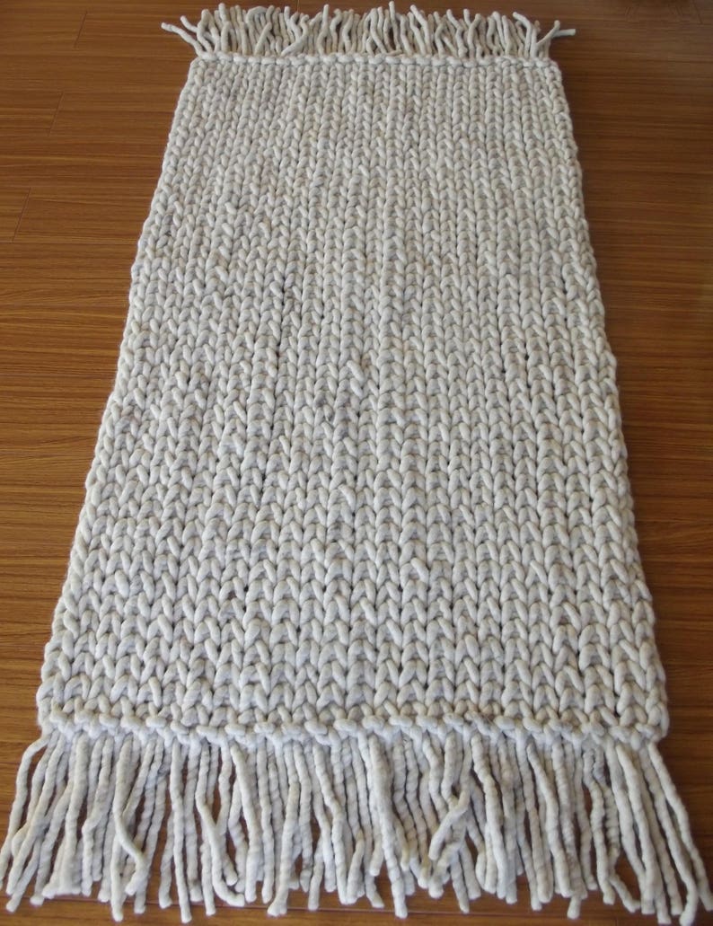 Braided Wool Rug Super Thick Wool Reversible White 3x5 Area Etsy