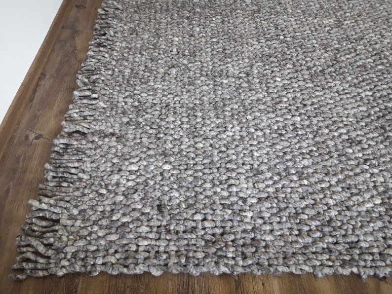 Wool Rug 8x10/ Gray Handwoven Area Rug/ Scandinavian Wool Rug/ Etsy
