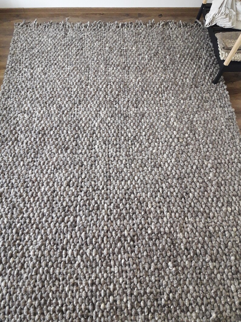 Wool Rug 8x10/ Gray Handwoven Area Rug/ Scandinavian Wool Rug/ Etsy