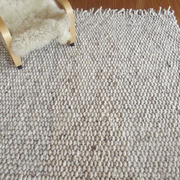 Rich Textured Wool Rug | Soft Handmade Area Rug | Custom Size Options | Scandinavian Living Room and Bedroom Decor | Minimalist | Hygge