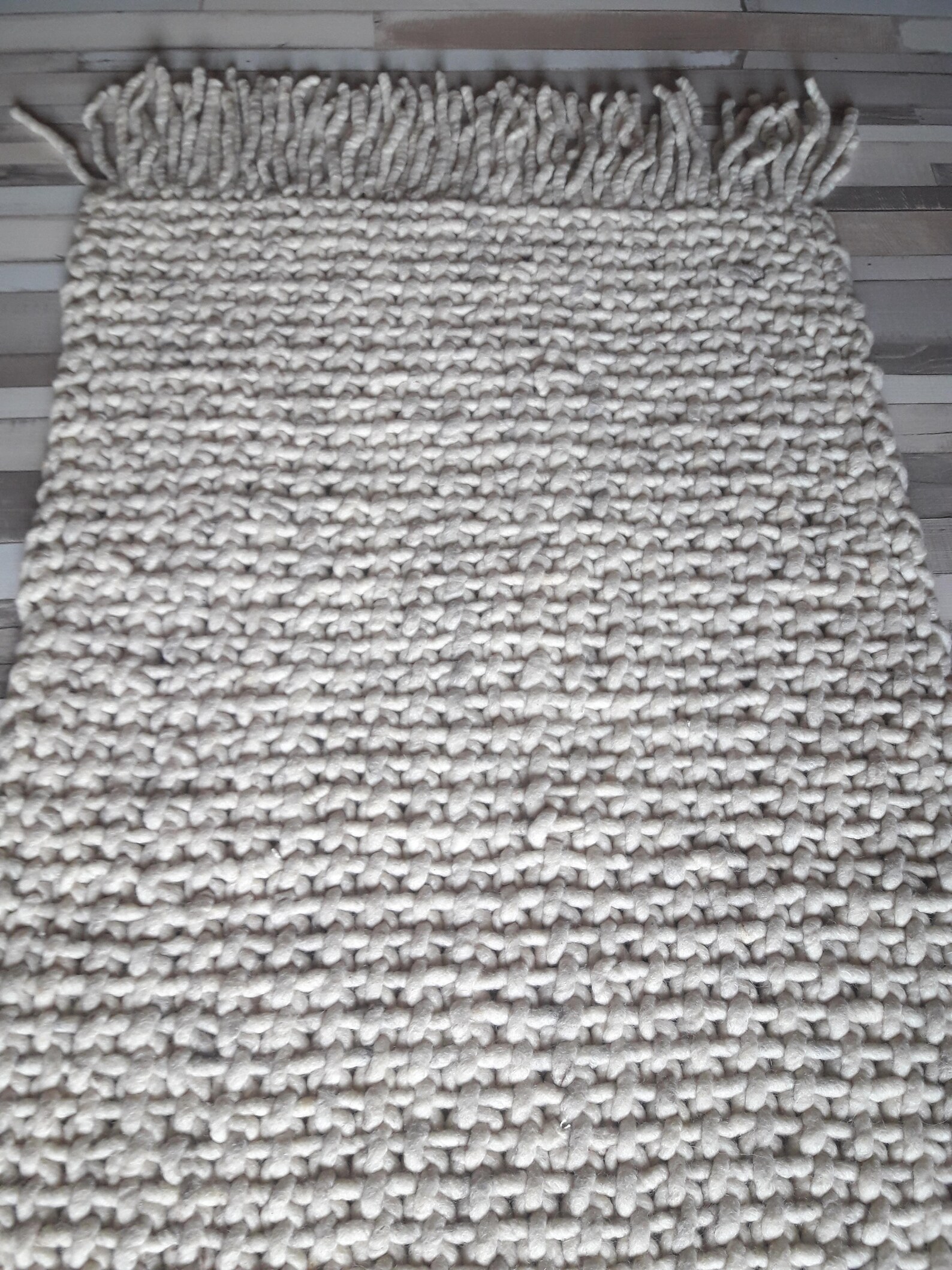 Braided Wool Rug Super Thick Wool Reversible White 3x5 Area Etsy