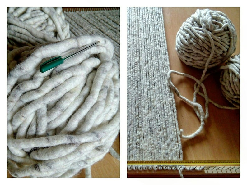 Rich Textured Wool Rug Soft Handmade Area Rug Custom Size Options Scandinavian Living Room and Bedroom Decor Minimalist Hygge zdjęcie 6