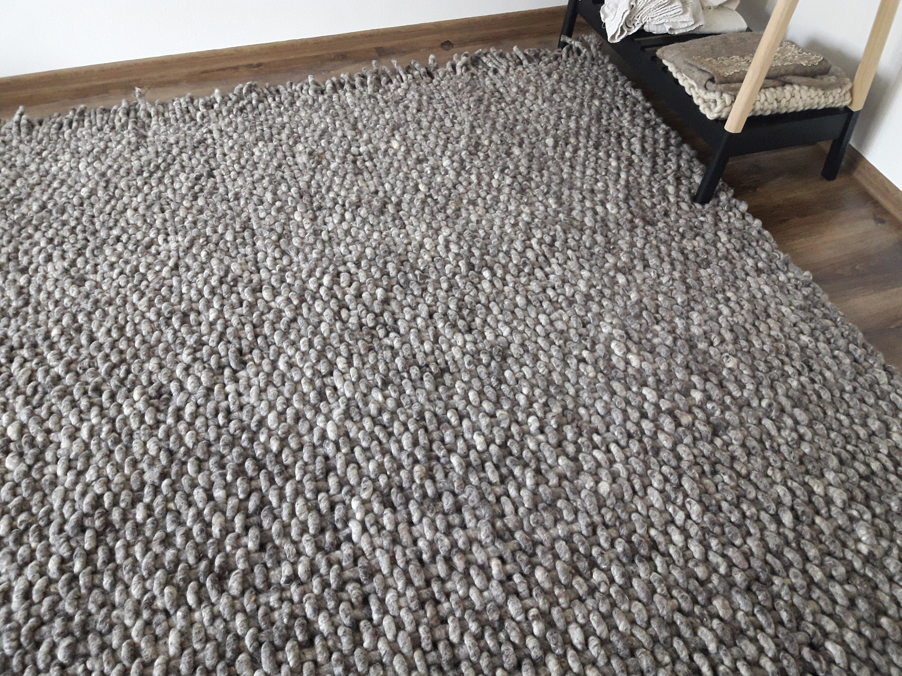 Wool Rug Woven Gray Area Rugs 8x10 Handwoven Rugs Scandinavian Etsy