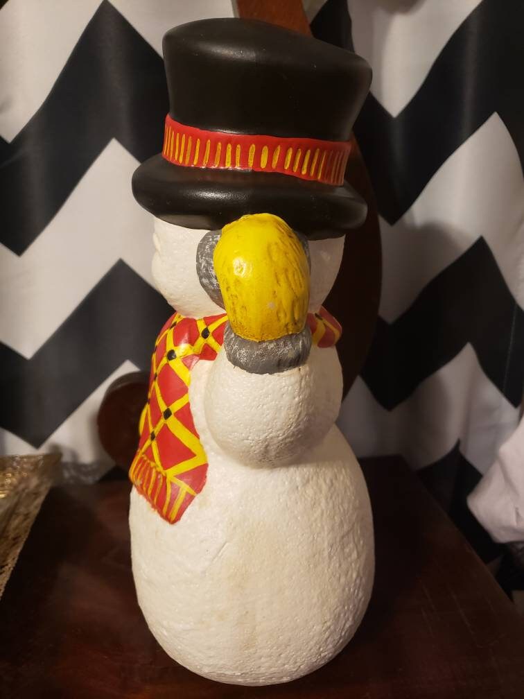 Vintage 1970s large ceramic snowman ceramic frosty the snowman mid century modern Christmas