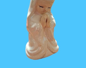 Vintage catholic Virgin Mary praying nun made in japan porcelain cute religious Christian Christmas prayers baptism confirmation