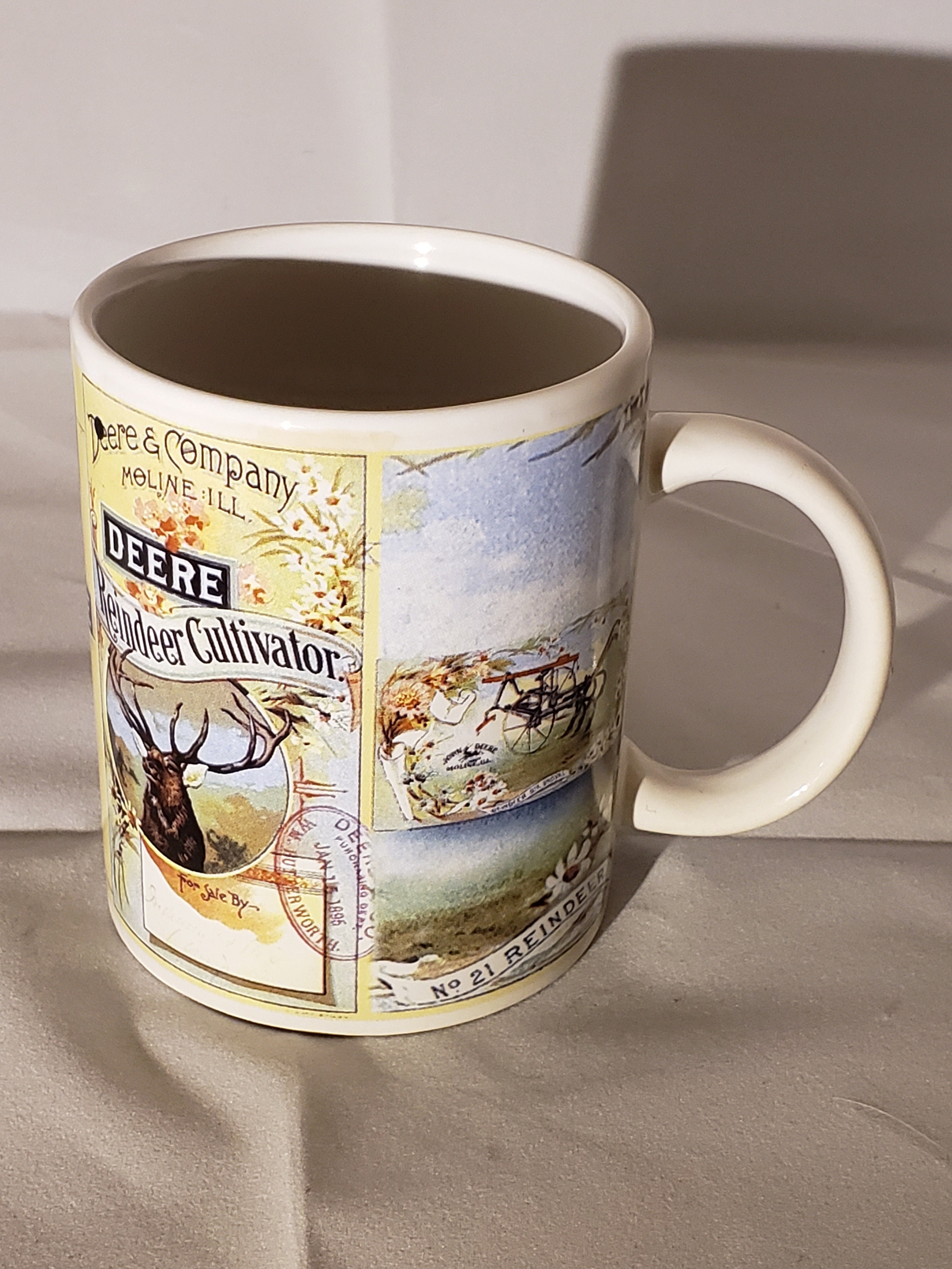 Vintage John Deere Christmas reindeer cultivator moline