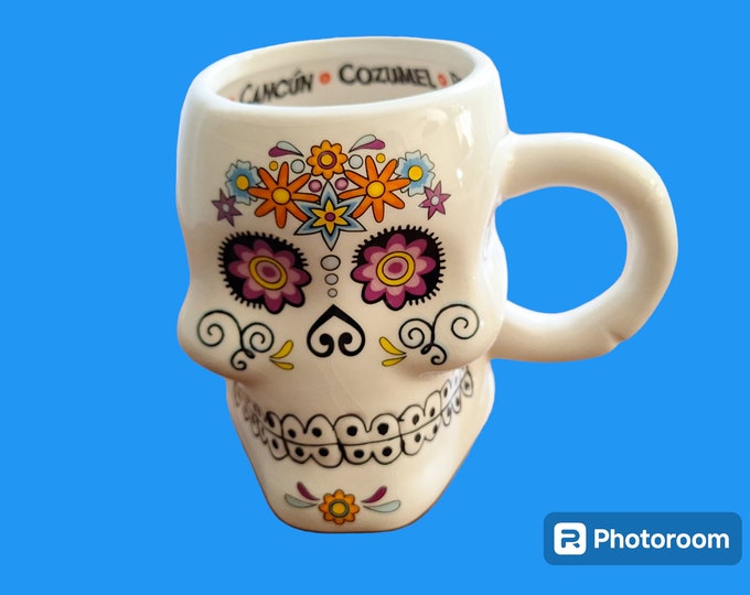 Day Of The Dead Sugar Skull Mug El Día de los Muertos coffee mug decor Mexican coffee cup tea cup pencil holder