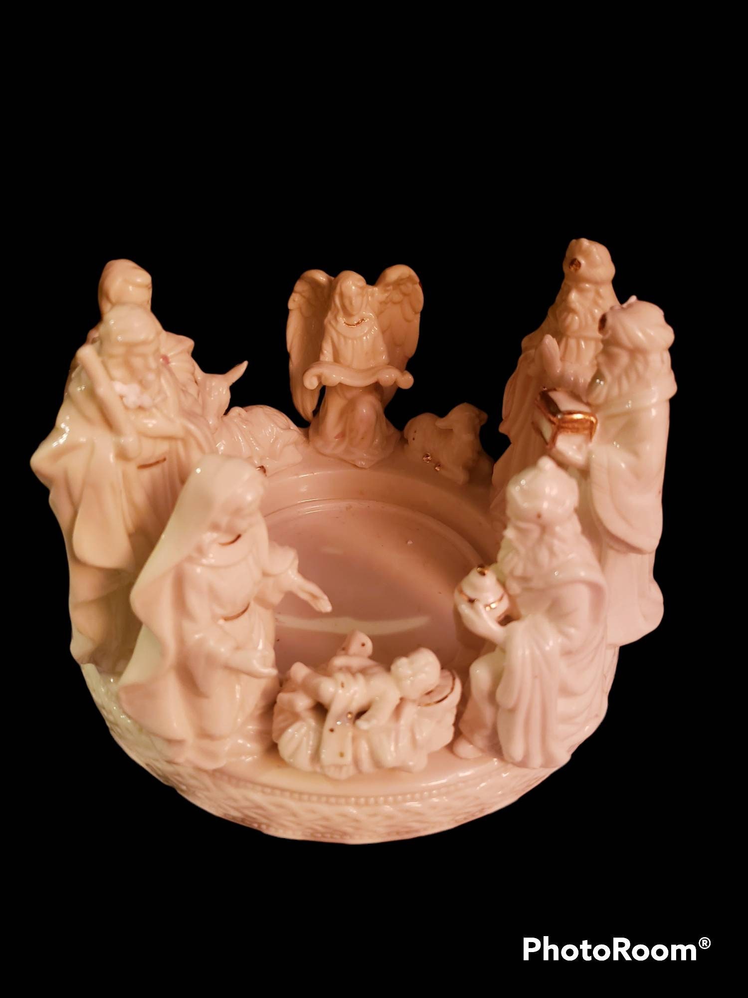 Home accents wishes and wonder glazed nativity pillar candle holder