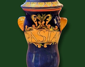 Pfaltzgraff Villa Della Luna pasta jar/canister ceramic Italian inspired pasta jar with seal lid