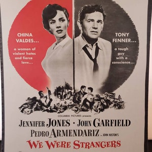 Vintage 1940s We Were Strangers professionally dry mounted drama romance movie poster old Hollywood romantic drama movie poster ad
