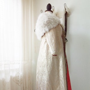 Unique vintage Theater Costume, coat, marabou feather collar, original stage costume, opera costume, ..CHARMANT!