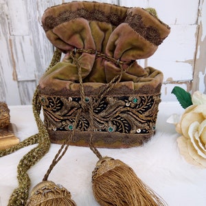 Preview................Antique velvet handbag, shabby, boudoir, french living, antique french, JDL....CHARMANT!