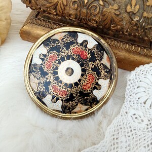Antique french compact, powder tin, boudoir, bohemian....CHARMANT!