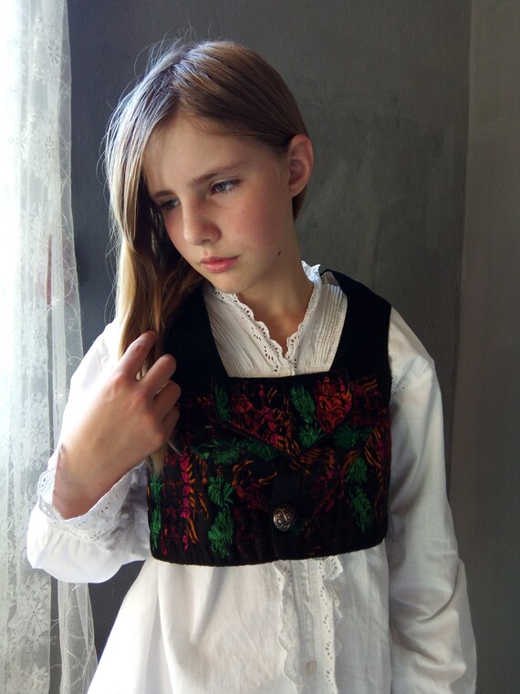 Lovely antique french corset, bodice, vest, folklo