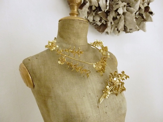 Lovely antique bridal jewelry set, Tiara, Diadem,