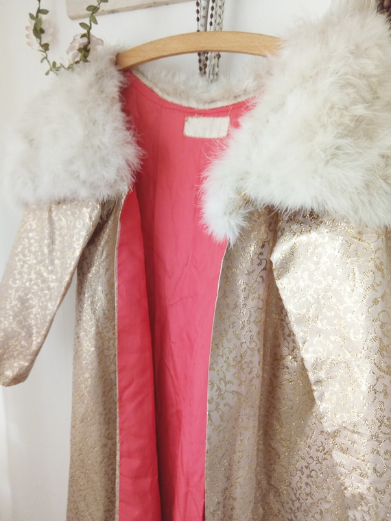 Unique vintage Theater Costume, coat, marabou fea… - image 3