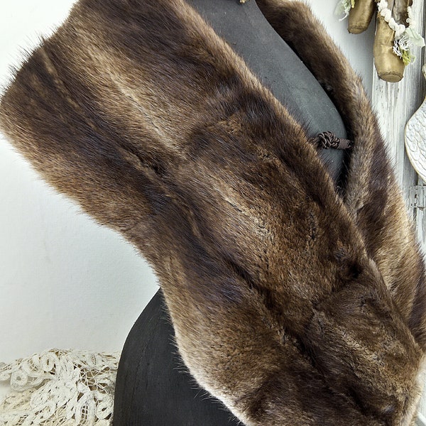 Vintage stole theater jacket bolero cape mink sable real fur poncho wedding stole winter stole ....CHARMANT!