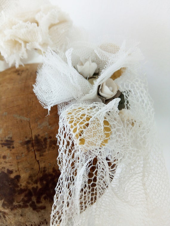 Lovely antique bridal hair wreath, flower wreath,… - image 9