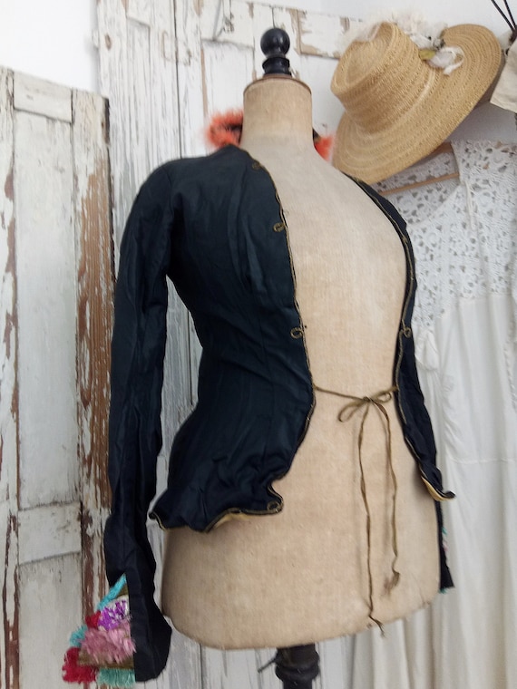 Antique french vest, corset, bodice, corsage, hand