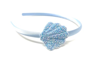 Blue Shell Headband hairband with Blue Sparkly Shell Mermaid Headband Aliceband