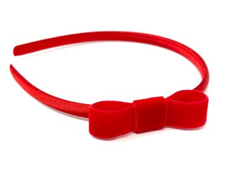 Red Velvet Headband Red Velvet Bow Hair Accessory