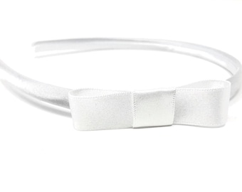 White Satin Hair Band Bride Bridesmaid Flower girl Headband