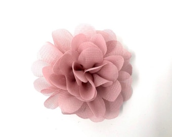 Dusky Pink Chiffon Flower Hair Clip