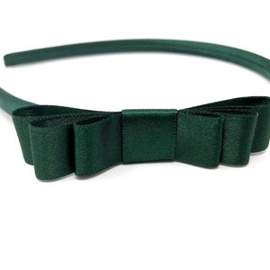 Forest Green Triple Bow Headband Hairband