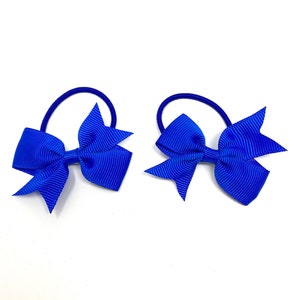 Royal Blue Bow Hair Tie School Hair Accessory Hair Accessory Hair Bobble Back To School Uniform Hair Elastic (set of 2)