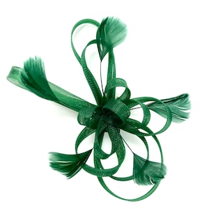 Emerald Green Feather Fascinator Hair Clip
