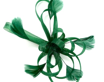 Smaragdgrüne Feder Fascinator Haarspange