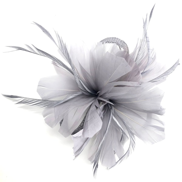 Silver / Grey Feather Fascinator