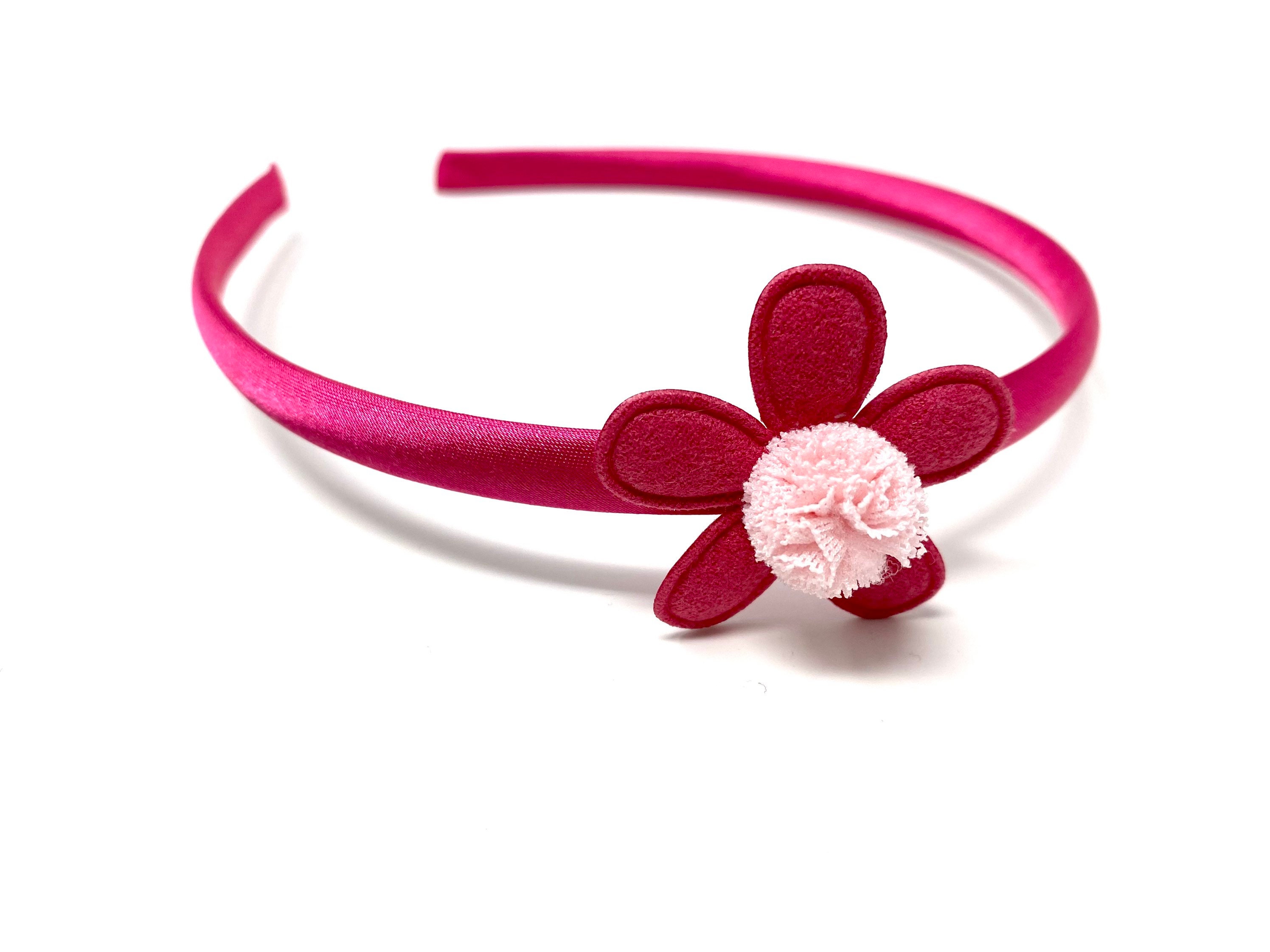 Lily Bobtail Style Headband Pink Flower Hairband - Etsy