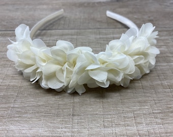 Ivory head band with ivory flowers Flower Girl Bridesmaid Hair Accessory