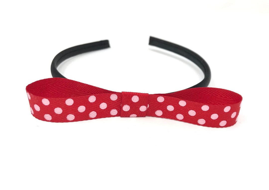 White and Red Spot Bow Headband Red & White Polka Dot Hair Bow - Etsy