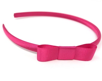 Fuchsia Pink Hairband with Fuchsia Pink Bow