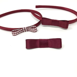 Vinröda skolpannband Aliceband hårband skoluniform tillbehör skolväska