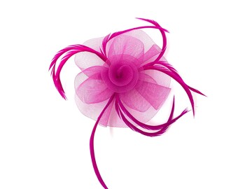 Pink Feather Hair Clip, Pink Feather Headpieces, Shades of  display picture 3