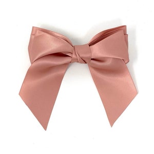 Dusky Pink Bow Hair Clip Satin Hair Accessory Ladies or Girls Hair Clip