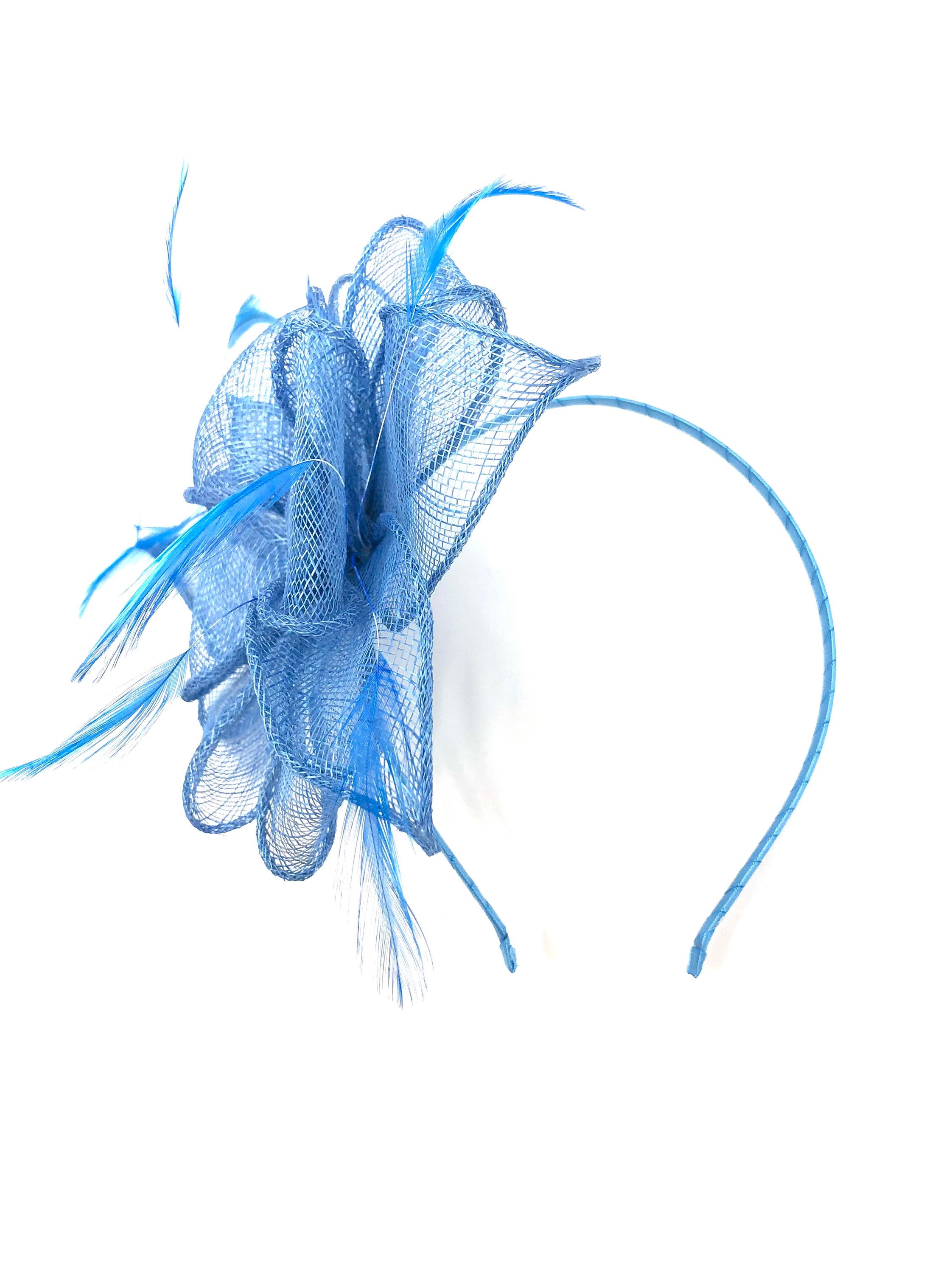Cornflower Blue Feather Fascinator Hair Clip Ladies Day Races Etsy