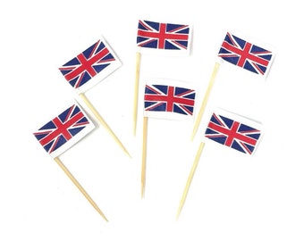 Union Jack Cupcake Ribbon Party Flags Food Flags Coronation Party Decoration set of King’s Coronation Celebrations