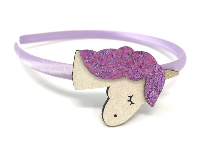 Lilac Unicorn Hairband with Lilac Sparkly Unicorn Hair Accessory