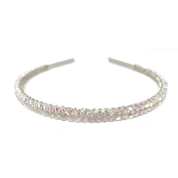 Clear AB Swarovski Crystal Bridal Hairband Headband
